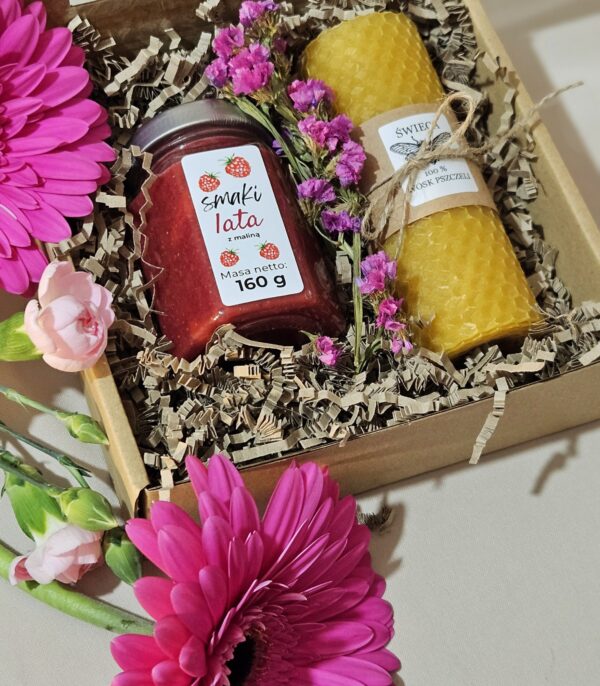 Zestaw miodek smakowy z świecą
