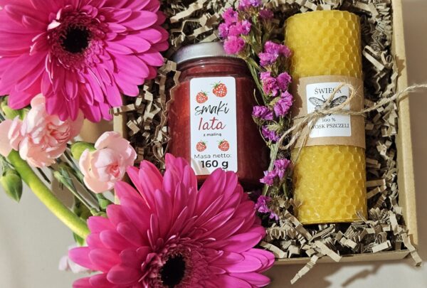 Zestaw miodek smakowy z świecą