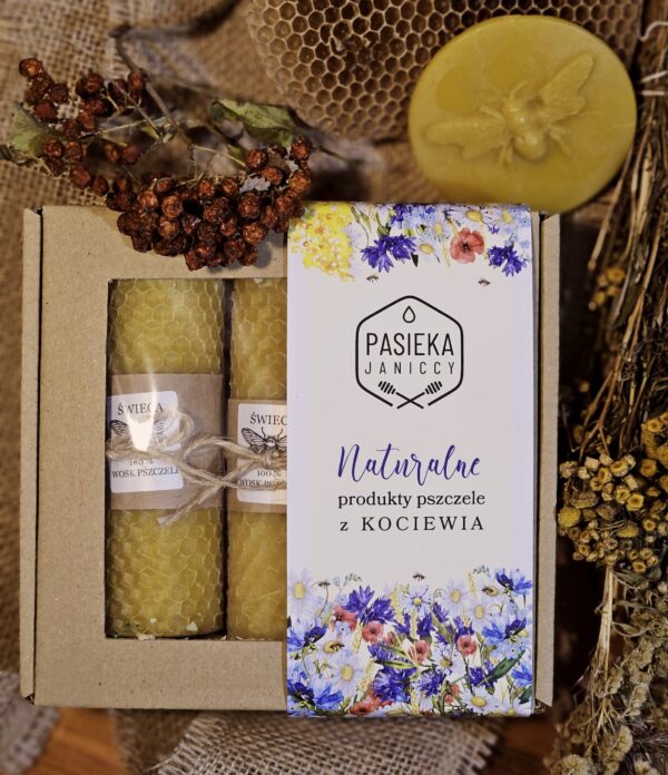 Zestaw świec z węzy pszczelej