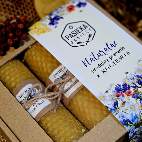 Zestaw świec z węzy pszczelej