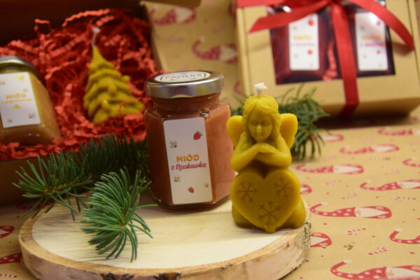 Zestaw miodek smakowy z świecą