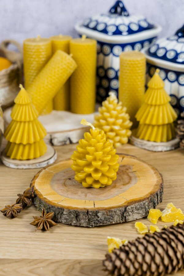 Świeca choinka plisowana