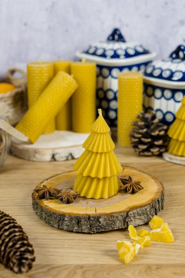 Świeca choinka plisowana