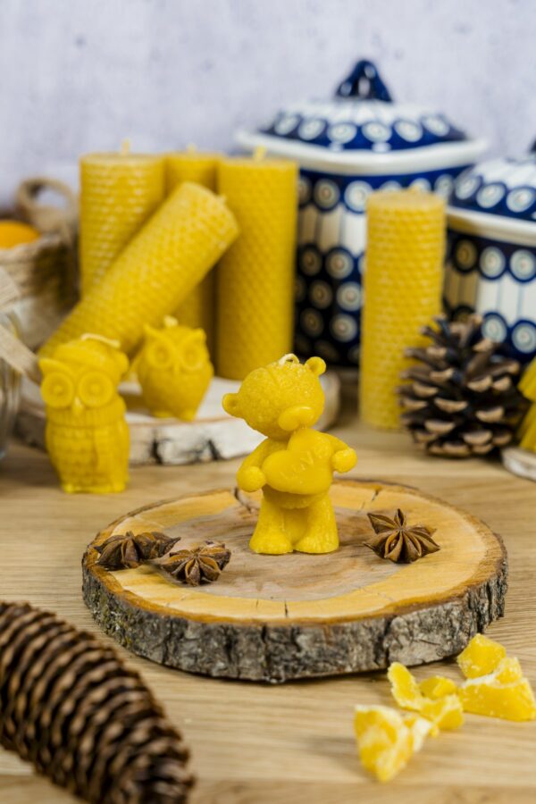 Świeca miś z serduszkiem